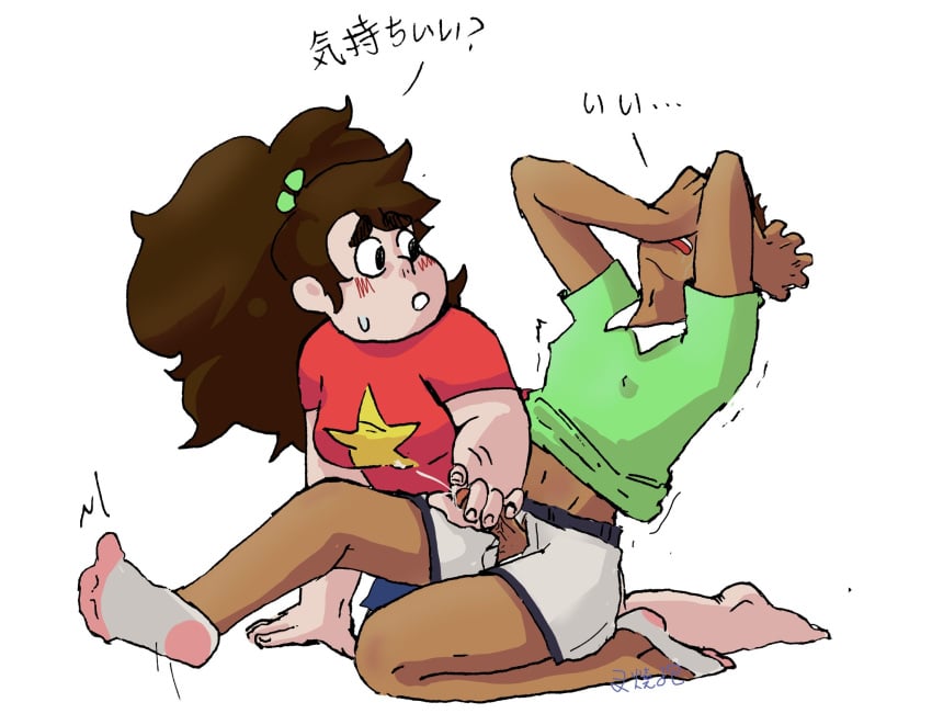 clothing connie_maheswaran handjob nora_universe rule_63 sporeshoot33 steven_quartz_universe steven_universe zipper_down