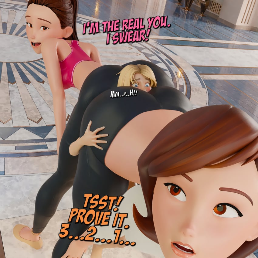 3d 3girls ass_on_face ass_sandwich ass_sniffing asymmetrical_hair between_ass big_ass elastigirl facesitting female female_only gwen_stacy helen_parr marvel marvel_comics multiple_females multiple_girls saxanas smothering sniffing_ass spider-man:_across_the_spider-verse spider-man:_into_the_spider-verse spider-man_(series) the_incredibles yuri