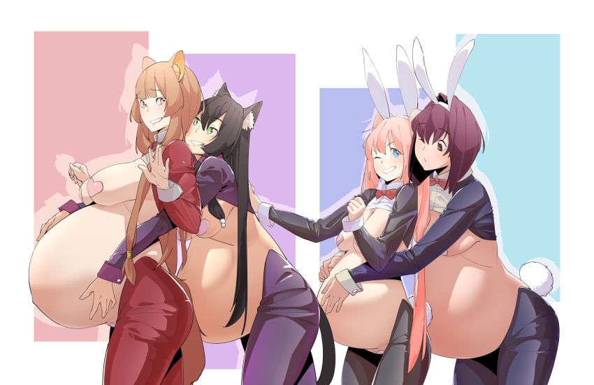 4girls alternate_breast_size chibi_vampire crossover female female_only how_not_to_summon_a_demon_lord isekai_maou_to_shoukan_shoujo_no_dorei_majutsu karin_maaka kyattorosu milim_nava multiple_girls multiple_pregnancies playboy_bunny pregnant raphtalia ready_to_pop rem_galleu reverse_bunnysuit tate_no_yuusha_no_nariagari tensei_shitara_slime_datta_ken that_time_i_got_reincarnated_as_a_slime the_rising_of_the_shield_hero torpedo_belly