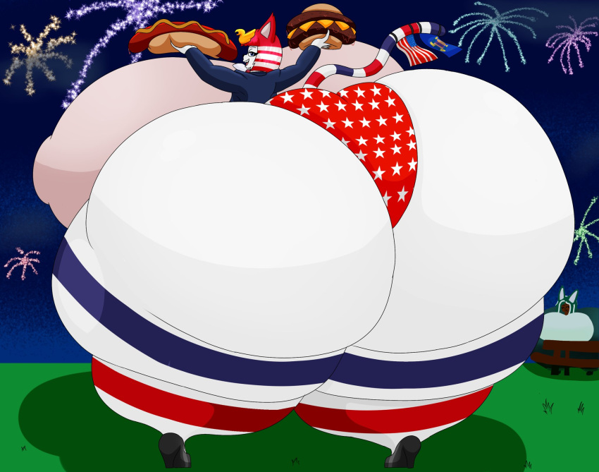 4th_of_july anthro ass big_ass big_breasts breasts bubble_butt burger colossal_ass enormous_ass felid feline female female_only fireworks flag gigantic_ass gigantic_breasts holidays hot_dog huge_ass huge_breasts hyper_ass hyper_breasts independence_day large_ass large_breasts looking_at_viewer looking_back massive_ass massive_breasts nipples_visible_through_clothing thick_thighs user3345 voluptuous wide_hips