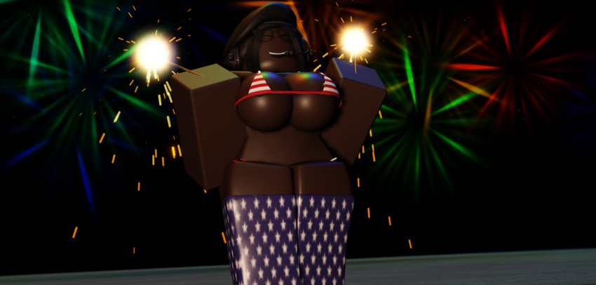 3d 4th_of_july american_flag_bikini cometrr34 dark-skinned_female echorr34 roblox roblox_avatar robloxian robloxian_mia_khalifa self_upload source_request sparkler tagme