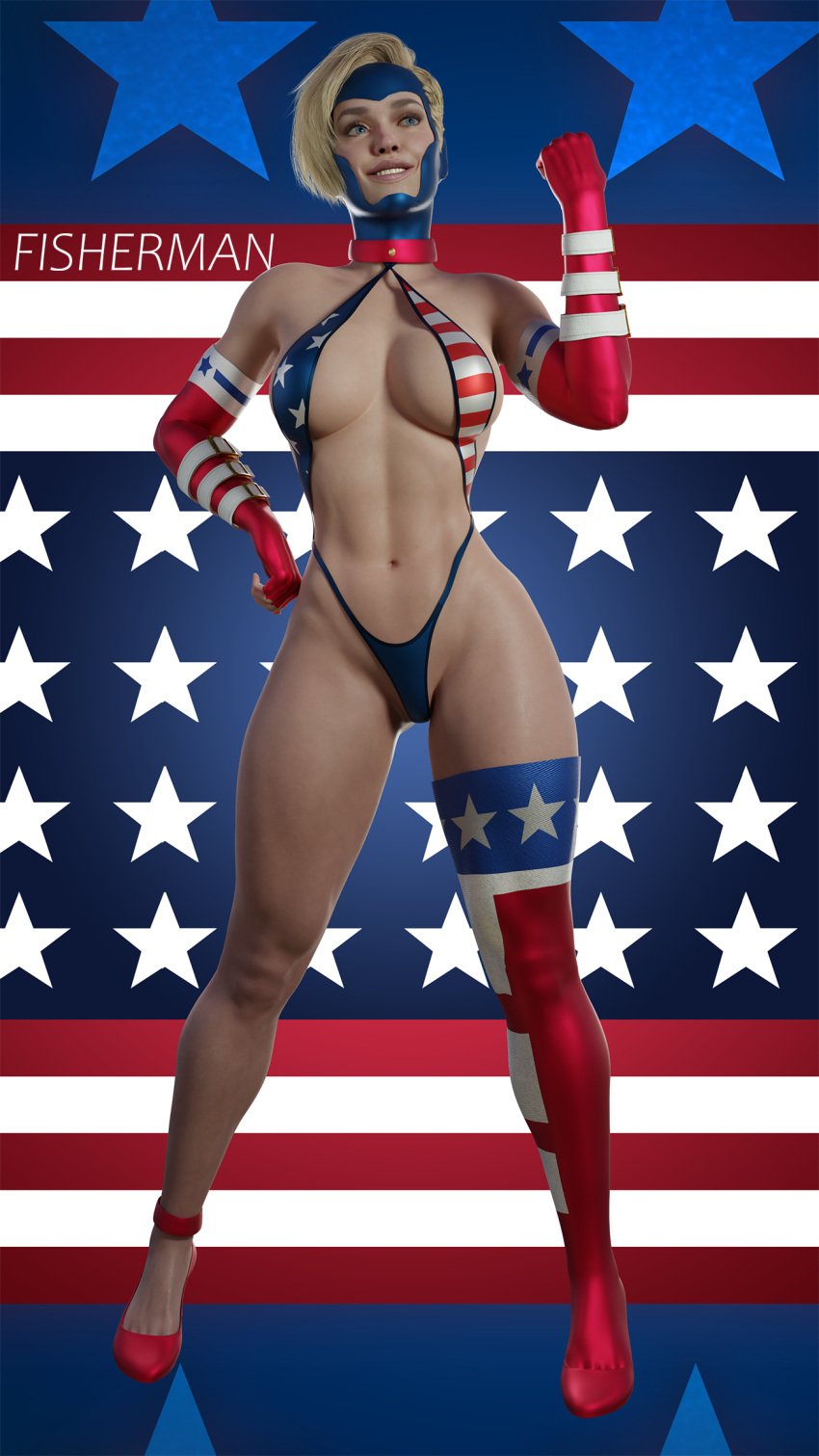 1girls 3d abs american_flag ass big_ass big_breasts big_butt blender blonde_female blonde_hair blue_eyes breasts cosplay dc dc_comics fisherman gloves huge_ass injustice_2 kara_zor-l karen_starr light-skinned_female light_skin monokini pinup power_girl power_girl_(injustice) sharon_mccain short_hair stockings superheroine superheroinecomixxx superman_(series) thick_thighs toned toned_arms toned_back toned_belly toned_body toned_female toned_legs toned_stomach watermark