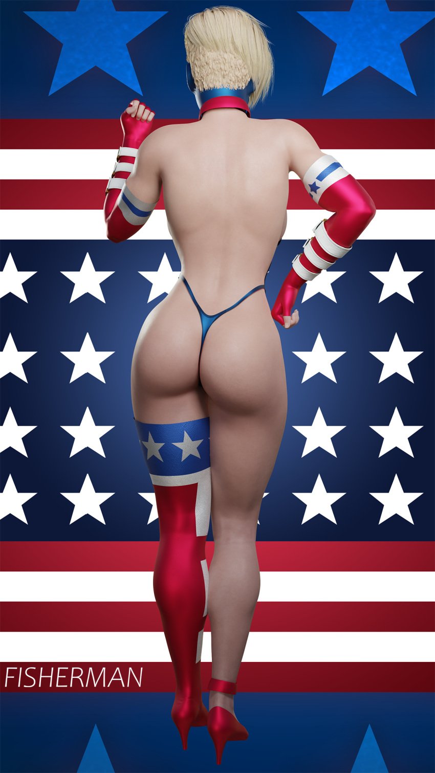 1girls 3d american_flag ass big_ass big_breasts big_butt blender blonde_female blonde_hair blue_eyes breasts cosplay dc dc_comics fisherman gloves huge_ass injustice_2 kara_zor-l karen_starr light-skinned_female light_skin monokini pinup power_girl power_girl_(injustice) sharon_mccain short_hair stockings superheroine superheroinecomixxx superman_(series) thick_thighs toned toned_arms toned_back toned_belly toned_body toned_female toned_legs toned_stomach watermark