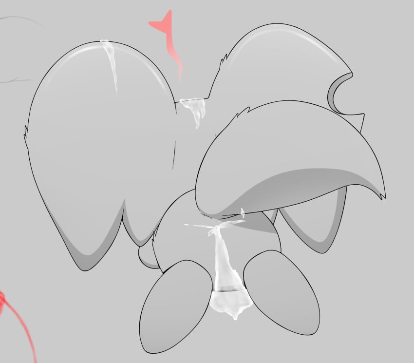 ambiguous_gender anal anthro anus big_ears black_and_white blush bodily_fluids chinchilla chinchillid cum cum_drip cum_in_ass cum_inside cum_on_face digital_media_(artwork) dripping elfilin fluffy fluffy_ears fluffy_tail genital_fluids genitals happy heart heart_reaction hi_res kirby kirby(series) kirby_(series) kirby_and_the_forgotten_land mammal monochrome nintendo nude nude_anthro penis raised_tail rodent satisfied simple_background solo spicymeat suprised_eyes suprised_look surprise tail wolf_tail