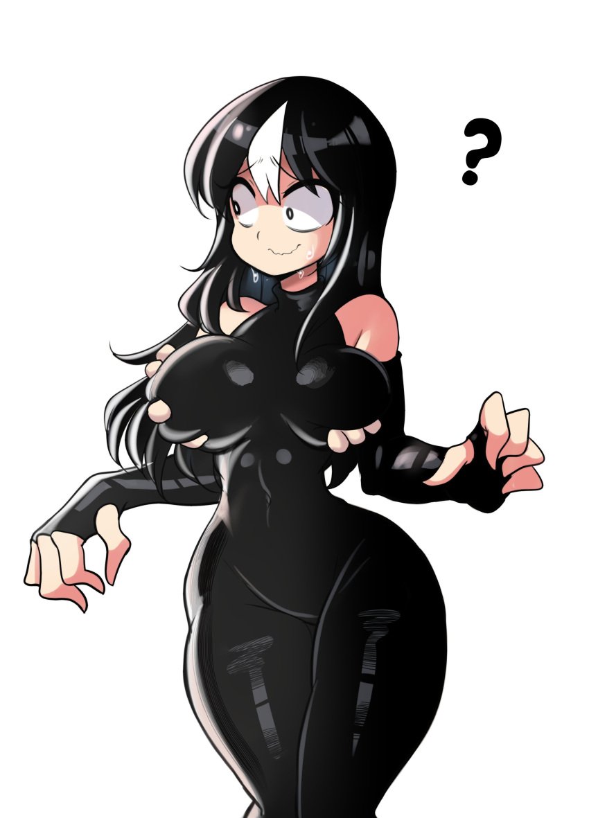 1boy 1girls big_breasts breasts female female_focus female_only grope groping groping_breasts lucyfercomic noss_the_nosferatu_(crap-man) original original_character thick_thighs wide_hips