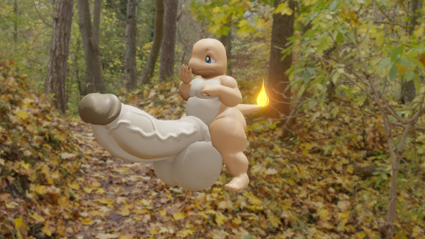 1080p 1920x1080 1boy 2023 3_toes 3d 3d_(artwork) 4_fingers anthro anthro_only anthrofied apprehensive balls blue_eyes brown_penis charmander chubby chubby_anthro chubby_male circumcised digital_media_(artwork) erection feet fire fist flame flaming_tail frown game_freak generation_1_pokemon genitals goeybowser humanoid_genitalia humanoid_penis hyper hyper_balls hyper_genitalia hyper_penis male male_only naked nature nature_background nervous nintendo nude orange_body orange_skin penis plantigrade pokemon pokemon_(species) pokemon_only pokemon_rgby solo standing tail tree trees two_tone_body vein veiny veiny_penis video_games white_balls white_body white_penis white_skin worried worried_expression