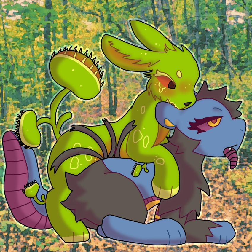 absurd_res ambiguous_gender bite carnivorous_plant digital_drawing_(artwork) digital_media_(artwork) dragon ear_bite eeveelution eye_roll eyelashes feral feralmunchies from_behind_position furry generation_4_pokemon generation_5_pokemon hair hi_res humping hydreigon ibispaintx leafeon luxray mounting nintendo open_mouth penetration photo photo_background photography_(artwork) plant pokemon pokemon_(species) sex spiky_hair tongue tongue_out venus_flytrap