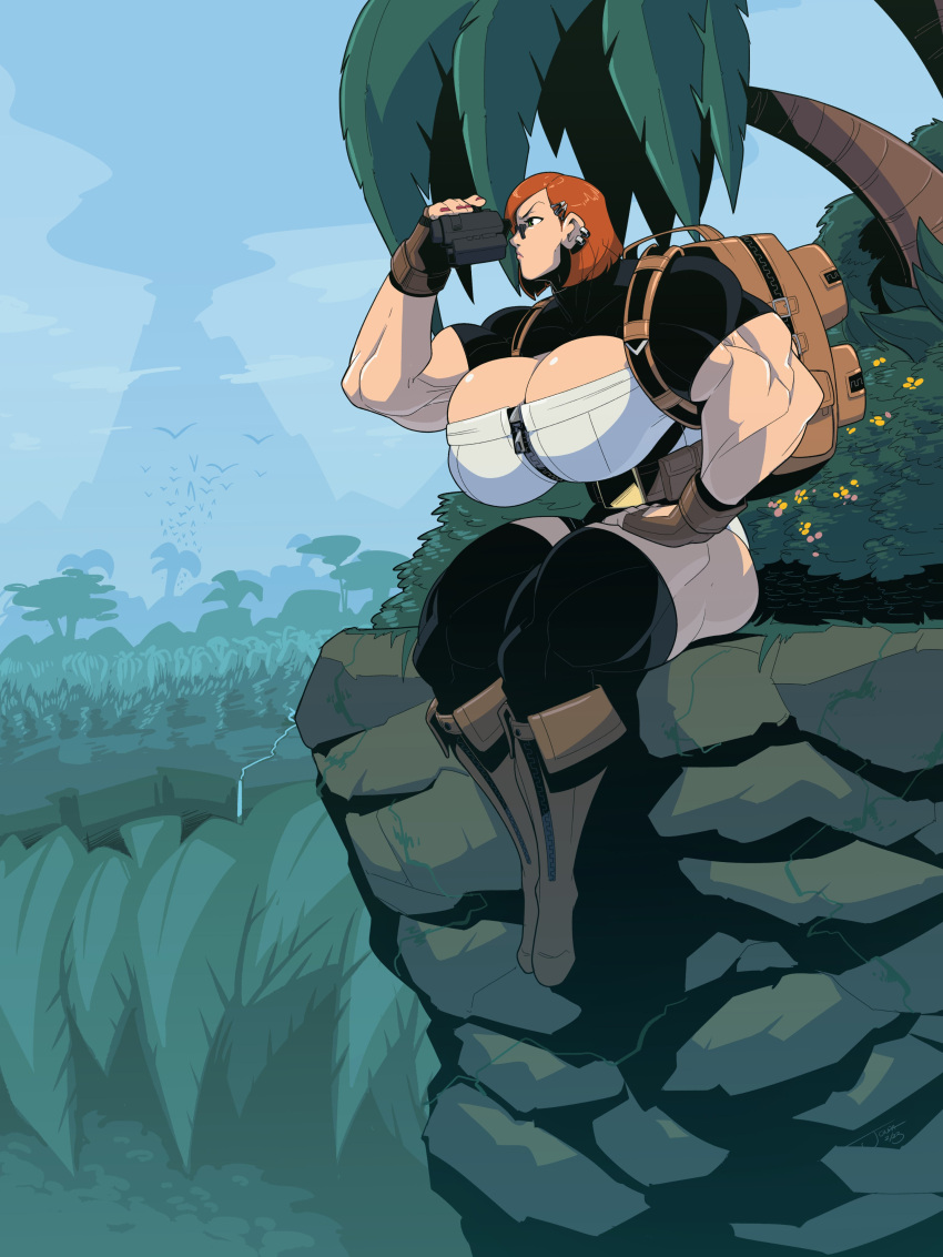 bailey_malibu big_breasts breasts huge_breasts jonpadraws large_breasts muscular muscular_arms muscular_female red_hair