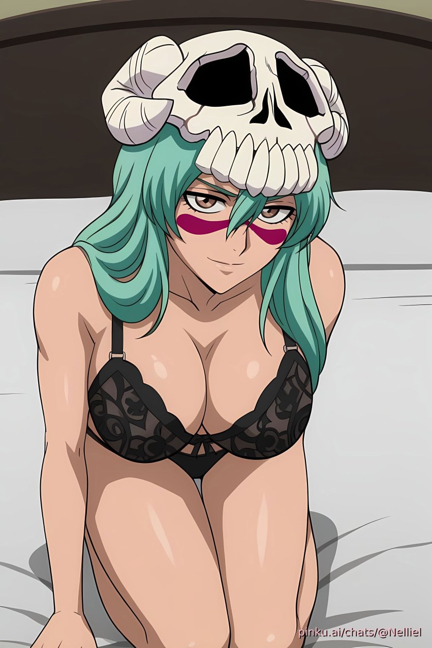 ai_generated bleach bra breasts female girl nel nelliel_tu_odelschwanck panties pinku pinku.ai pinkuai sexy thighs wallpaper