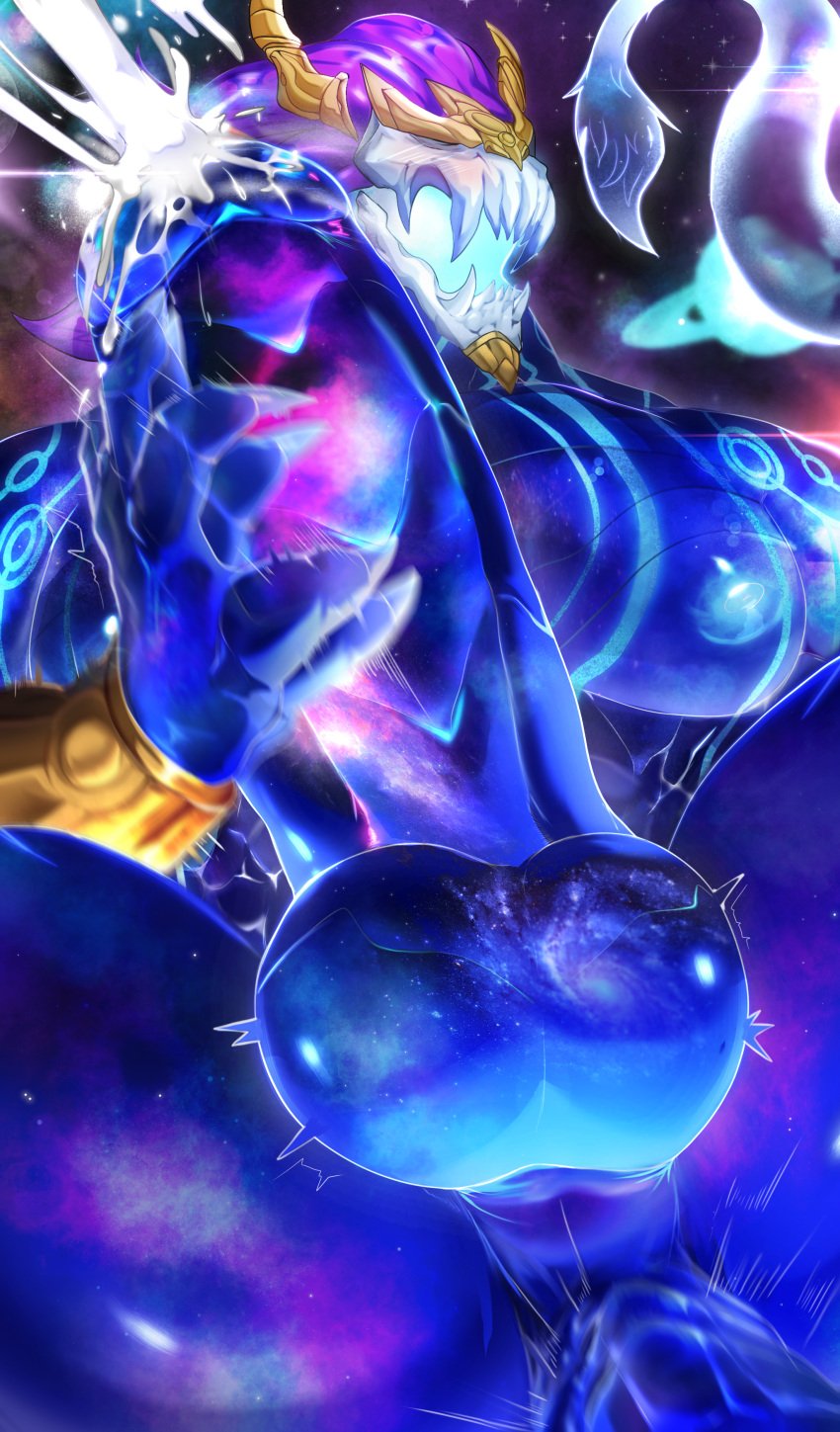 anal_sex anthro ass ass_focus aurelion_sol balls big_ass big_penis bioluminescence blue_body blush closed_eyes cum dragon eastern_dragon ejaculation erection gay league_of_legends magangz male male/male male_only muscular muscular_male penetration penis riot_games spread_legs