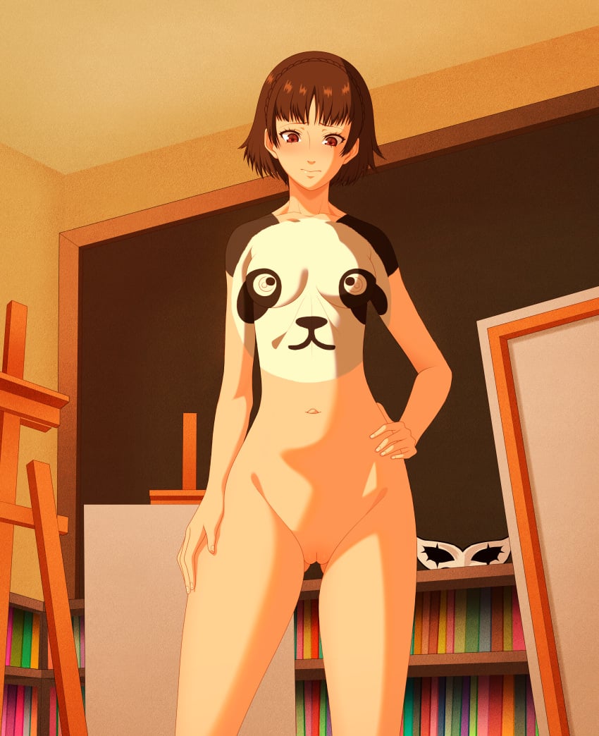 ass ass_focus bodypaint exhibitionism exhibitionist female female_only makoto_niijima naked naked_female nudist persona persona_5 tattoo