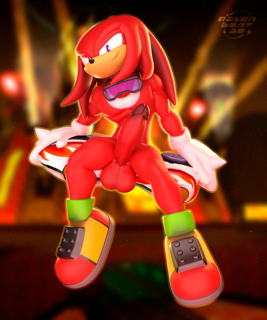 3d 5:6 absurd_res anthro clothing digital_media_(artwork) echidna erection genitals gloves handwear hi_res knuckles_the_echidna looking_at_viewer male male_only mammal melongoat3d monotreme nude penis red_body sega smile smug smug_grin solo sonic_(series) sonic_riders sonic_the_hedgehog_(series)