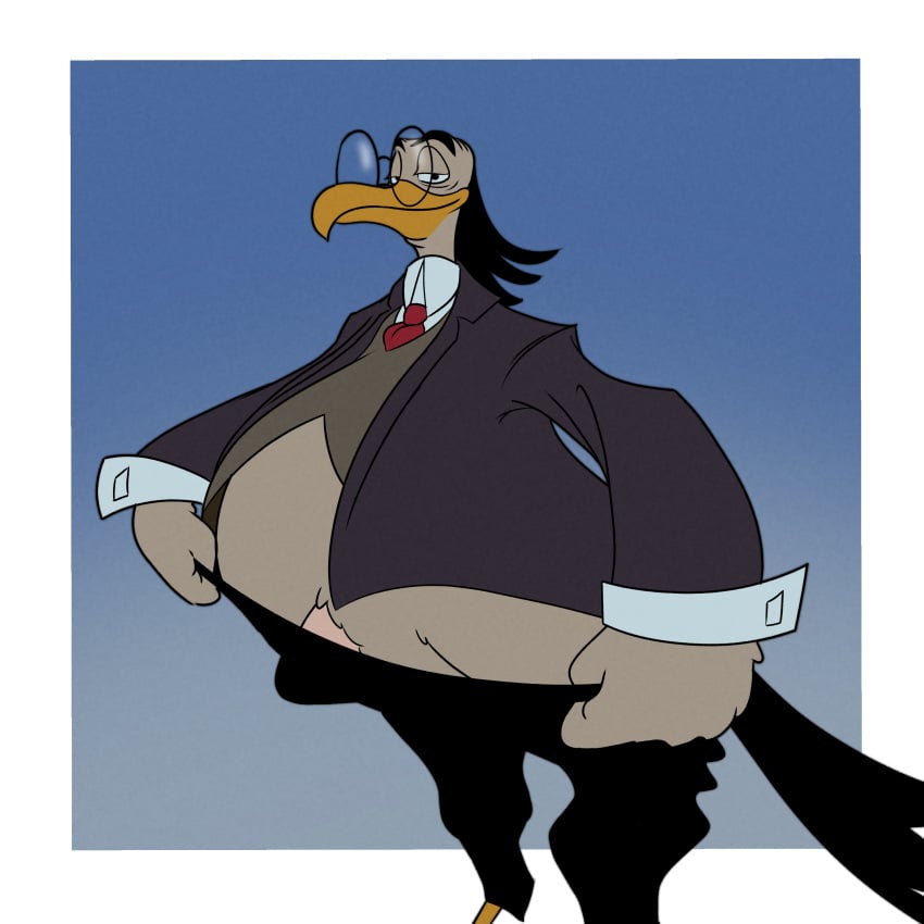 1:1 absurd_res accipitriform anthro avian beak bedknobs_and_broomsticks bird bob-jiggles brown_body brown_fur clothing disney erection erection_under_clothing eyebrows eyewear fur genitals glasses hair half-closed_eyes hi_res holding_clothing holding_object long_legs looking_at_viewer male narrowed_eyes necktie penis secretary_bird secretary_bird_(bedknobs_and_broomsticks) simple_background slightly_chubby slit_penis smile smiling_at_viewer smirk smirking_at_viewer solo suit tented_briefs thick_eyebrows undressing wearing_glasses winged_arms wings yellow_beak yellow_legs