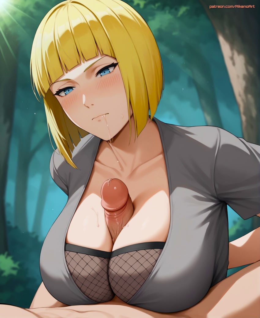 1boy 1boy1girls 1girls 2025 2d ai ai_generated aikenoart anime anime_style areolae big_breasts blonde_female blonde_hair blonde_hair_female blue_eyes boobjob breasts breasts_out collarbone exposed_breasts exposed_nipples female kunoichi large_breasts light-skinned_male looking_at_viewer male male/female male_pov naruto naruto_(series) naruto_shippuden nipples nipples_outside paizuri parted_lips penis_between_breasts pov pov_male samui short_hair titjob titjob_pov tittyfuck uncensored uncensored_penis