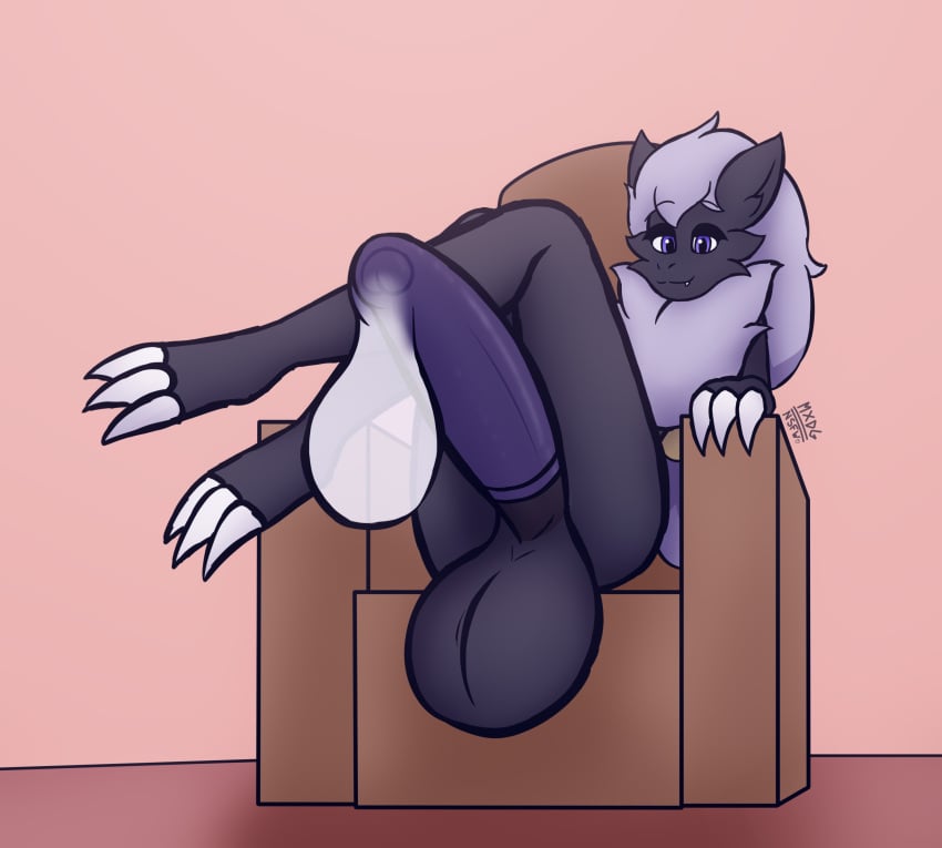 absurd_res anthro balls big_balls big_penis condom crossed_legs erection filled_condom generation_5_pokemon genitals hi_res humanoid_genitalia legs_up looking_at_viewer male max_draws neck_tuft nintendo nude penis pokemon pokemon_(species) sexual_barrier_device sitting smug_face solo tuft wearing_condom zoroark
