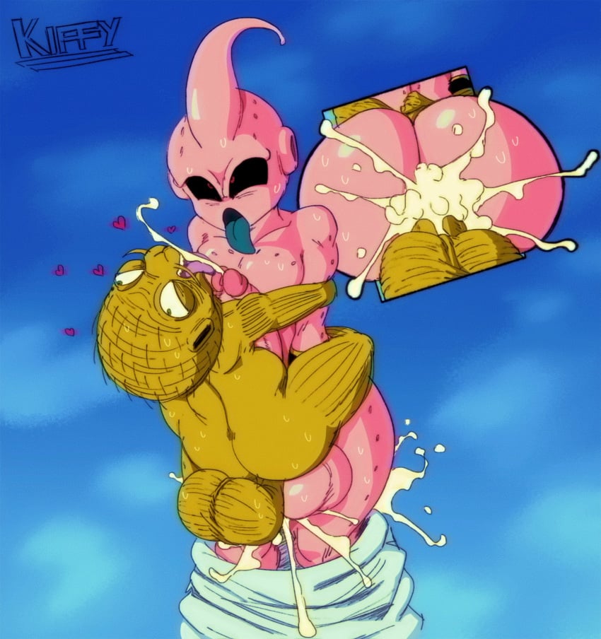 2boys anal anal_sex ass babidi bald big_ass big_balls big_butt big_penis color_edit cum cum_explosion cum_in_ass cum_inside cum_splatter cum_squirt cumshot dragon_ball dragon_ball_z gay kid_buu kiffy_(artist) majin majin_buu male male_only pink_body pink_skin sex tagme yaoi yellow_body yellow_skin