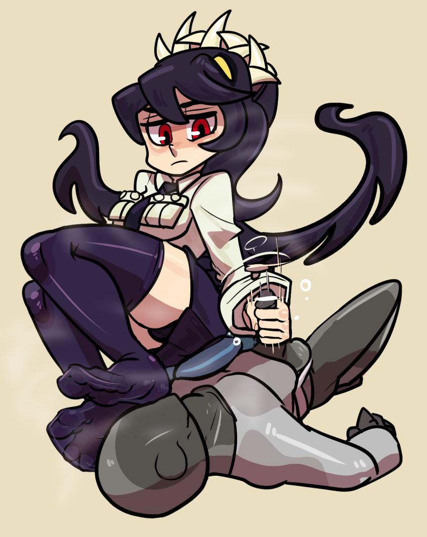 filia_(skullgirls) foot_fetish handjob reathroch skullgirls stockings unknown_character