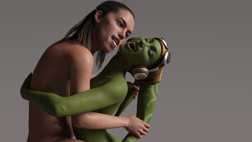 2girls 3d alien alien_girl alternate_version_available daisy_ridley drinkerofskies female female_only green-skinned_female green_skin hera_syndulla hi_res human human_on_humanoid humanoid interspecies interspecies_yuri light-skinned_female light_skin nude nude_female rey star_wars twi'lek yuri