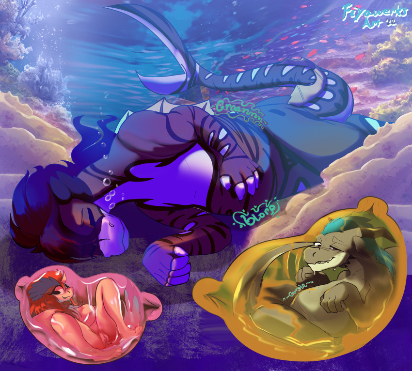 absurd_res after_vore anthozoan anthro aquatic_dragon belly_rub bloated cnidarian coral coral_reef digestion dragon dragon_pred female female_prey feral fiyawerks group hi_res internal keldia lying male male/female male/male marine melting multiple_prey on_back on_side oral_vore pokemon_prey resting rumbling_stomach sea_monster size_difference sticky stomach_bulge trio underwater vore water willing_prey