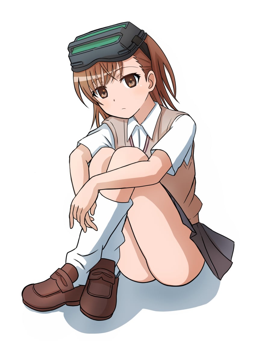 1girls 2020 2020s ass bare_thighs brown_eyes brown_hair brown_loafers brunette clone crossed_legs female full_body head-mounted_display hi_res kana_(kana01oekaki) kneehighs knees_to_chest loafers looking_at_viewer loose_socks matching_hair/eyes miniskirt misaka_imouto school_uniform schoolgirl short_hair sitting skirt socks solo teenage_girl teenager thighs to_aru_kagaku_no_railgun to_aru_majutsu_no_index tokiwadai_school_uniform very_short_skirt white_background white_socks young