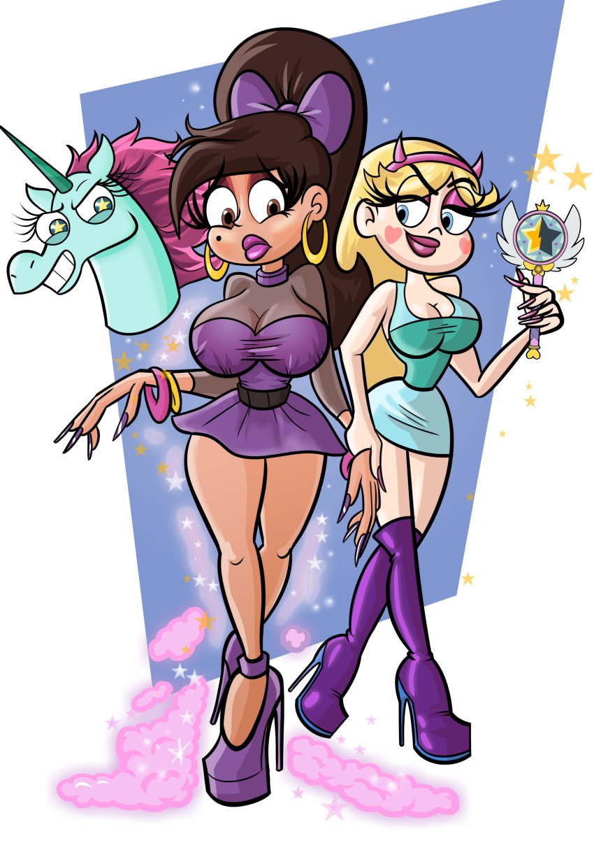 big_ass bimbo bimbo_body bimbo_lips bimbofied female genderswap_(mtf) high_heels hourglass_figure huge_breasts marco_diaz nice-ass91 princess_marco rule_63 sissification star_butterfly star_vs_the_forces_of_evil thick_thighs voluptuous wide_hips