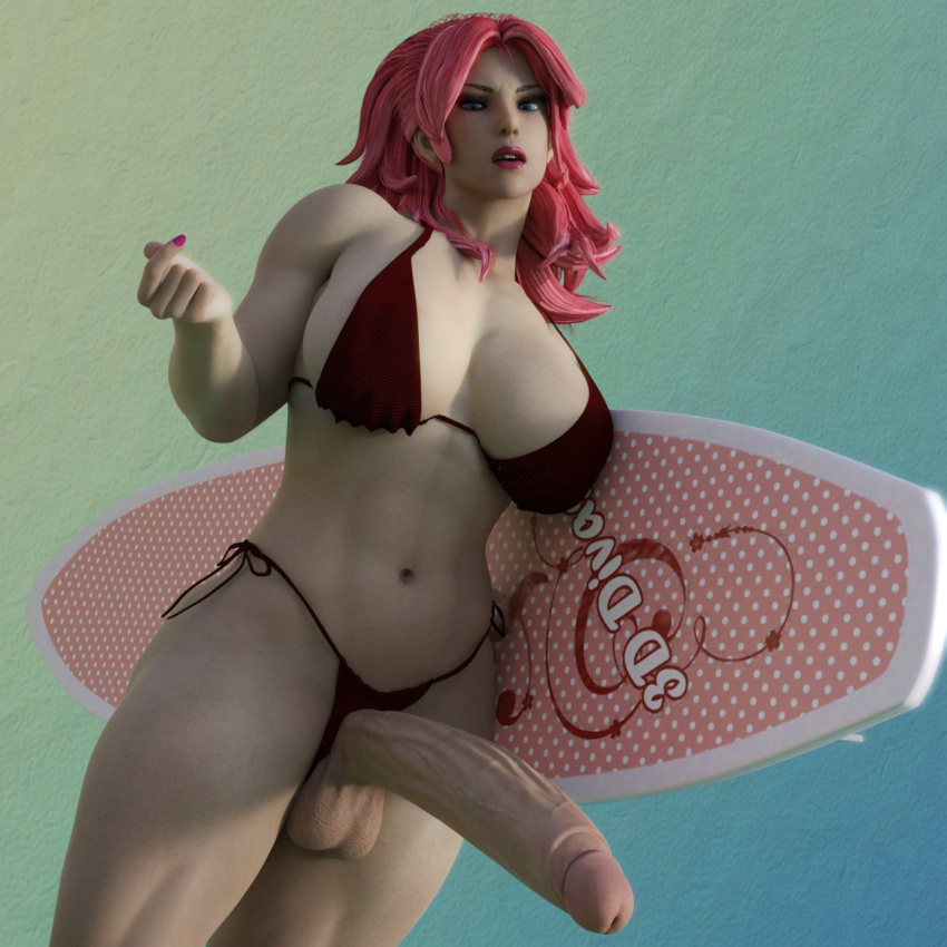 1futa 3d 3d_(artwork) belly belly_button big_breasts big_penis bikini bikini_aside bikini_bottom bikini_top blue_eyes erect_penis erection fat_cock final_fight futa_only futanari large_breasts large_penis long_hair madz makeup meaty_dick nail_polish pale_skin pink_hair pink_nail_polish pink_nails poison_(final_fight) pose posing red_lips red_lipstick simple_background solo solo_focus solo_futa standing street_fighter street_fighter_iv surfboard thick thick_legs thick_lips thick_penis thick_thighs thighs voluptuous voluptuous_futanari