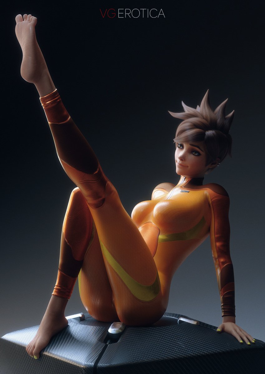 1girls 3d alternate_version_available athletic athletic_female barefoot blender blizzard_entertainment bodysuit bottomwear breasts brown_hair cameltoe clothed clothing completely_nude completely_nude_female ear_piercing earrings feet female female_focus female_only highres leg_up lena_oxton light-skinned_female light_skin lootbox medium_breasts nude nude_female overwatch overwatch_2 piercing pose posing presenting presenting_pussy pussy pussy_lips pussy_peek sitting soles solo solo_focus tight_clothing tight_fit toes towpear tracer vagina vgerotica watermark