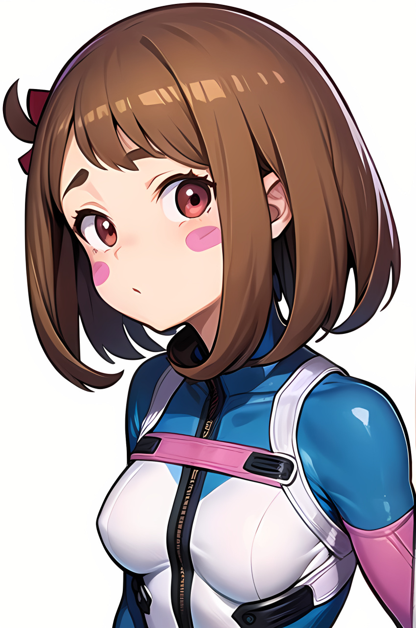 1girls ai_generated my_hero_academia nai_diffusion ochako_uraraka tagme uraraka_ochako uraraka_ochako_(hero_outfit)