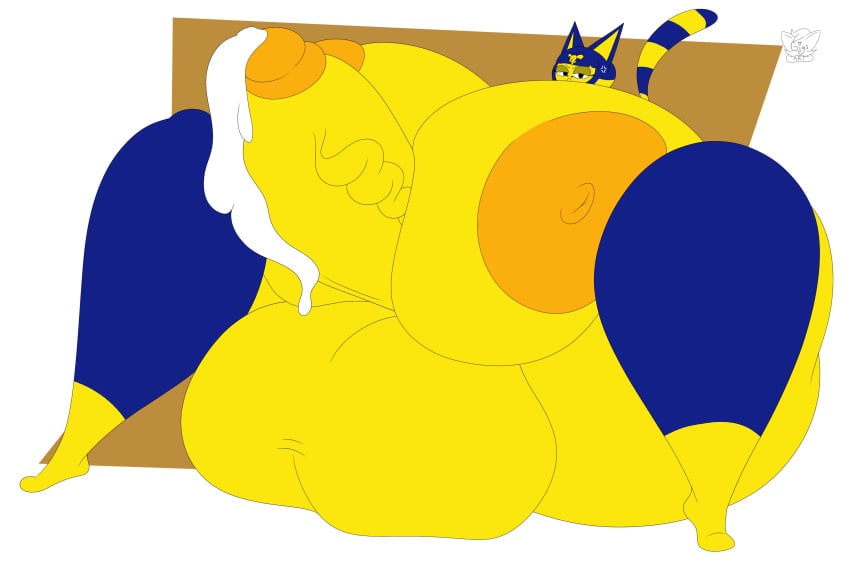 animal_crossing ankha anthro ass_bigger_than_head ass_expansion big_ass big_breasts big_penis breast_expansion breasts_bigger_than_head cum futa_only futanari gigglemcbutt_(gigs) hyper hyper_ass hyper_breasts hyper_penis nintendo nude paizuri penis penis_expansion penis_growth self_paizuri solo topless