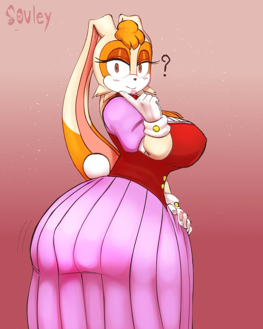 1girls ? alternate_version_available anthro ass big_ass big_breasts blush_lines breasts bunny clothed clothed_female female female_only furry looking_at_viewer mother sideboob smile solo solo_female sonic_(series) souley69 tail vanilla_the_rabbit