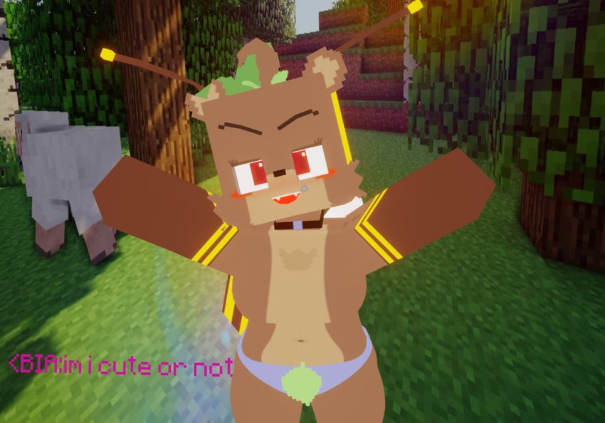 1girls 3d anthro asking_a_question bear bee_costume bia_prowell_(slipperyt) blush breasts collar curvy curvy_body curvy_figure female female_focus furry happy horny_female humanoid large_breasts living_plushie microsoft mine-imator minecraft minecraft_(series) mojang outside panties plushie png rageing_wolf red_eyes sheep sheep_(minecraft) smile tagme teddy_bear tree xbox_game_studios