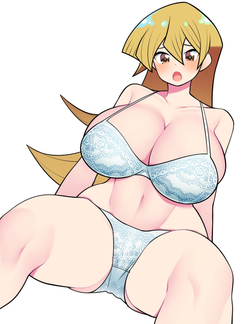 1girls alexis_rhodes bellupup big_breasts blonde_hair bra breasts clothing female female_only legs long_hair matching_underwear open_mouth panties solo solo_female spread_legs tenjouin_asuka thick_thighs thighs topwear white_bra white_panties wide_hips yellow_eyes yu-gi-oh! yu-gi-oh!_gx