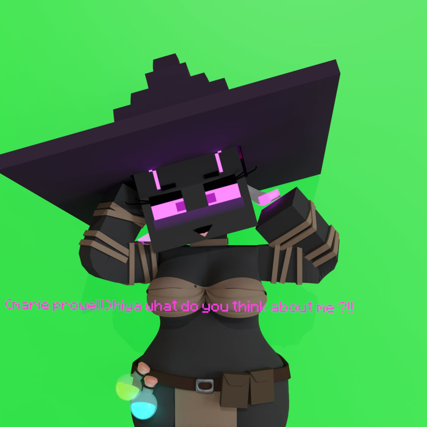 1girls 3d asking_a_question black_skin blender blender_(software) blush breasts curvy curvy_body curvy_female curvy_figure enderman enderwoman female horny_female hourglass_figure humanoid marie_prowell_(slipperyt) microsoft mine-imator minecraft minecraft_(series) mojang outside png purple_eyes rageing_wolf solo tagme thick_thighs