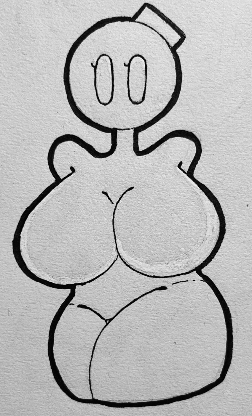 1girls anthro arms_behind_back big_breasts bob-omb breasts female female_only huge_breasts looking_at_viewer mario_(series) naked naked_female nude nude_female problem_artist solo solo_female