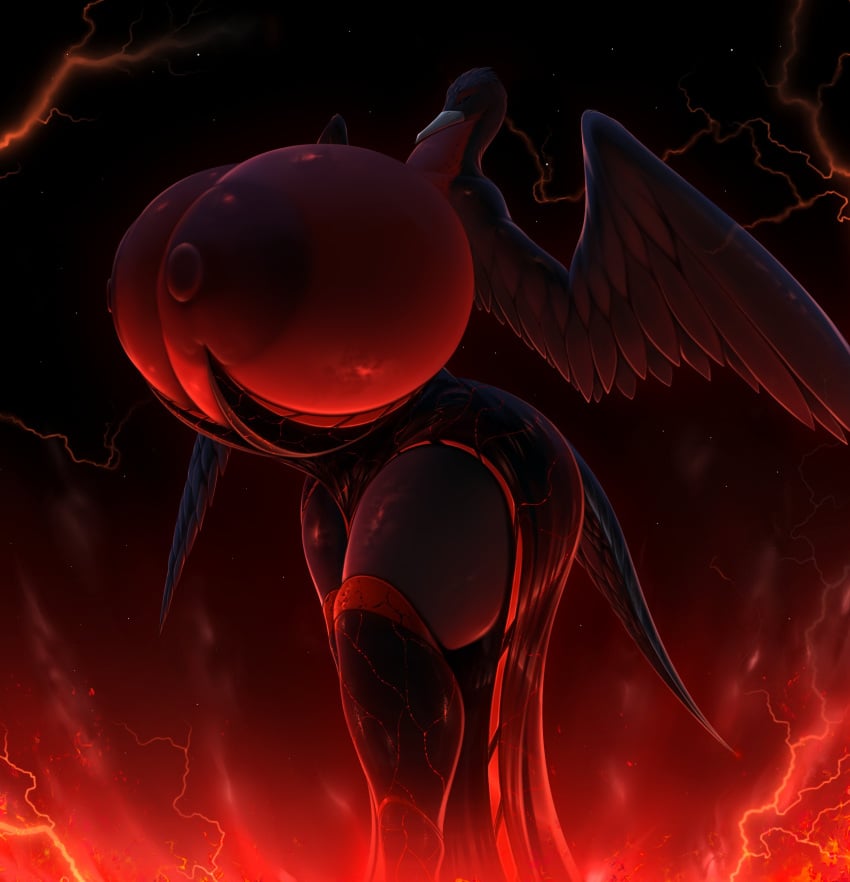 ass_bigger_than_head barely_clothed big_ass big_breasts bird bird_girl breasts_bigger_than_head breasts_out clothed demon demon_girl drakonst female female_only huge_ass hyper_breasts