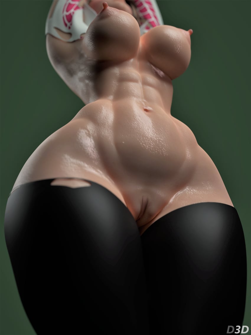 1girls 3d abs areolae ass belly_button big_ass big_breasts big_thighs bob_d3d breasts busty erect_nipples female female_only gwen_stacy gwen_stacy_(spider-verse) huge_ass huge_breasts huge_thighs large_ass large_breasts large_thighs marvel marvel_comics muscular_female navel nipples pussy solo solo_female spider-gwen spider-man_(series) thick_square_body thick_thighs thighs voluptuous