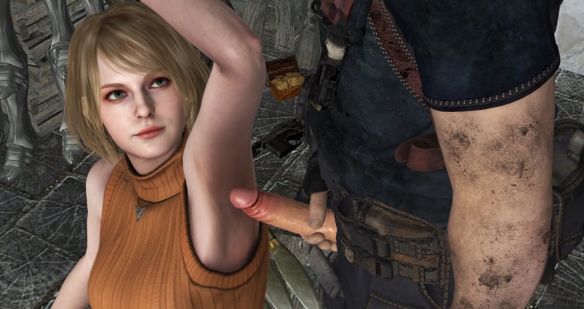 1boy 1girls 3d armpit_sex ashley_graham ashley_graham_(ella_freya) leon_scott_kennedy leon_scott_kennedy_(eduard_badaluta) resident_evil resident_evil_4 resident_evil_4_remake yourenotsam