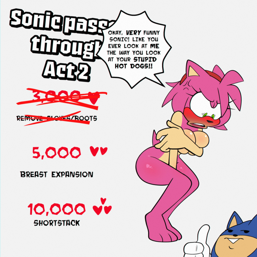 aged_up amy_rose big_ass completely_nude_female covered_nipples covering_breasts flustered goofy_face hand_in_crotch large_breasts monamania naked sonic_(series) sonic_the_hedgehog strip_game wide_hips