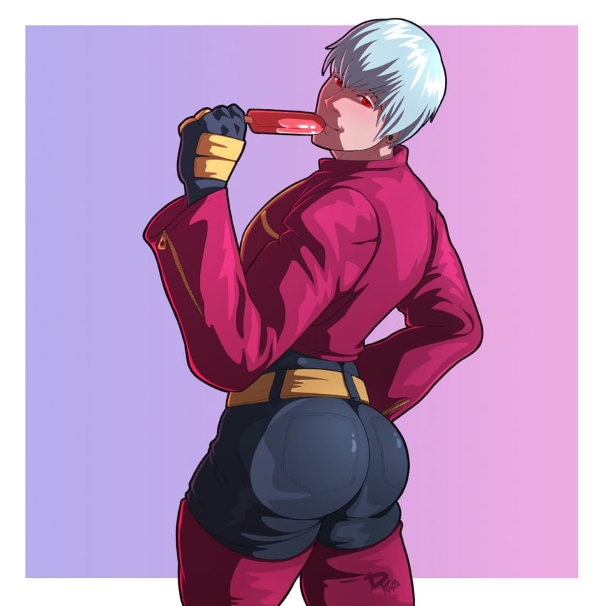 1boy ass ass blue_hair dkmate genderswap_(ftm) king_of_fighters kula_diamond male male_only snk solo_male