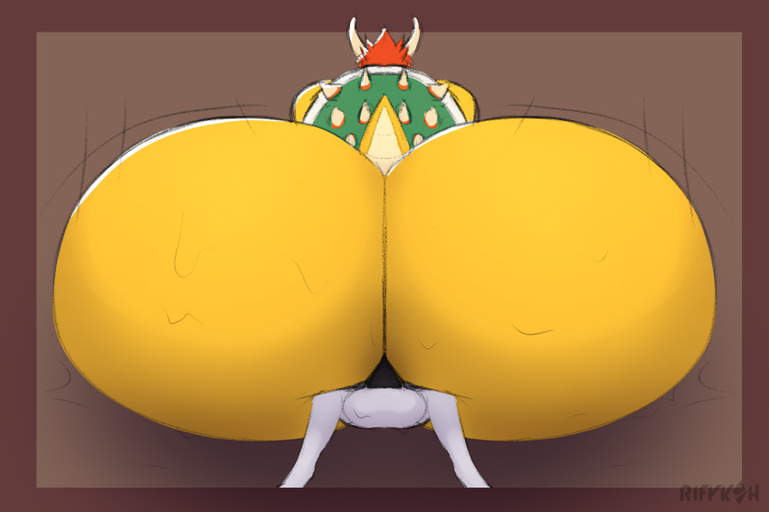 2boys anthro bowser gay gigantic_ass gigantic_butt huge_ass huge_butt koopa male/male male_only mario_(series) rifykoh short_tail yellow_body