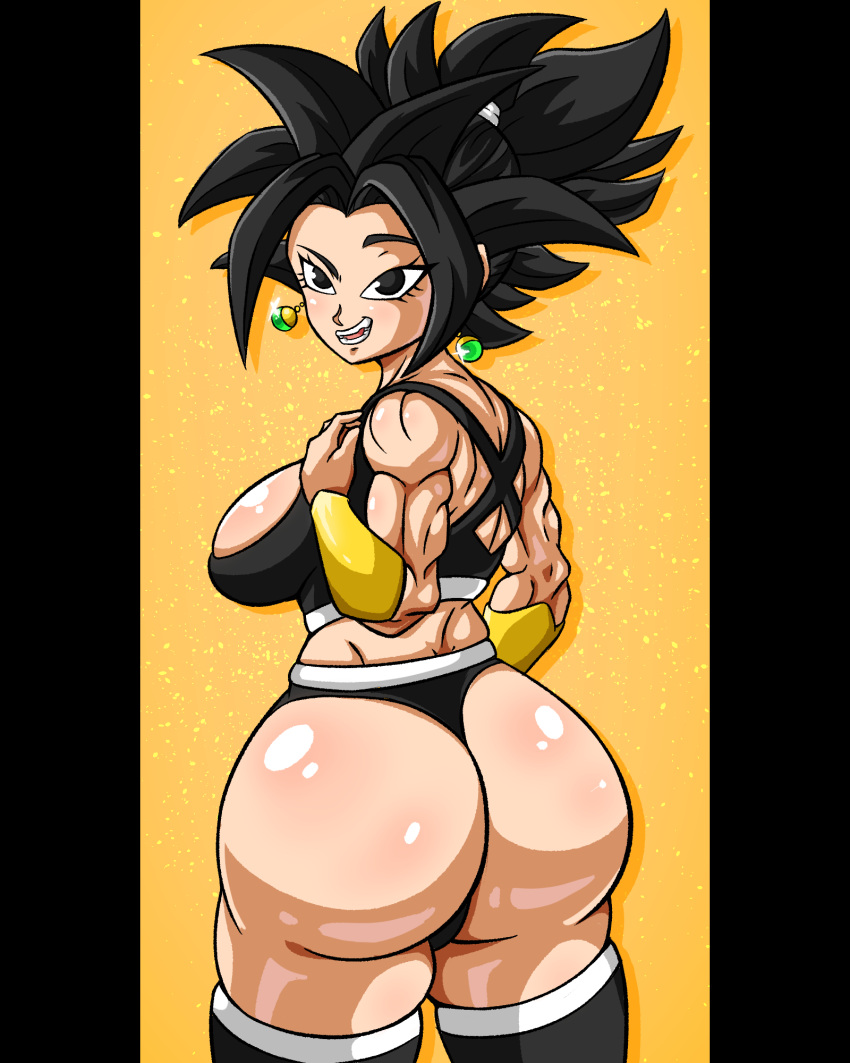 big_ass big_breasts black_hair dragon_ball dragon_ball_super draw_this_in_your_style earrings kafla kefla ponytail potara_earrings superspacewarrior thick_thighs workout_clothes