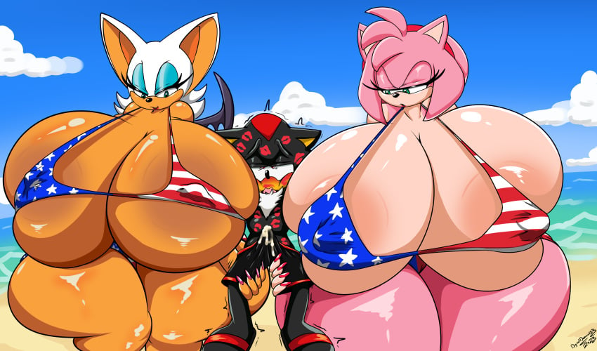 1boy 2023 2girls 4th_of_july american_flag american_flag_bikini amy_rose anthro areola_slip areolae bat bat_wings beach bikini black_fur black_hair blue_eyeshadow breasts cleavage cum cum_under_clothes digitaldomain123 erect erect_penis erection erection_under_clothes female female_focus flag_bikini furry green_eyes hedgehog hedgehog_humanoid hips hyper hyper_breasts kiss_mark kissing large_breasts male male_focus mostly_nude mostly_nude_female mostly_nude_male nipple_bulge pink_fur pink_hair red_eyes rouge_the_bat sega semen shadow_the_hedgehog sonic_(series) swimming_trunks thick_thighs thighs white_hair wide_hips