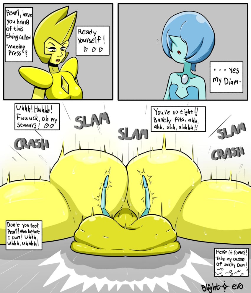 1futa 1girls 3koma ass back back_view balls balls_deep balls_on_floor balls_on_ground ballsack big_ass big_balls blightstar blue_dress blue_gemstone blue_hair blue_pearl_(steven_universe) blue_skin blue_skinned_female cartoon_network comic dialogue dialogue_box diamond_(gem) diamond_authority duo english english_dialogue english_text female femsub futa_giantess futa_on_female futadom futanari gem_(species) gemstone giantess helmet humanoid implied_penetration impossible_fit instant_loss_2koma instant_loss_3koma larger_futanari legs_up macro mating_press micro minigirl nude on_back on_floor on_stomach onomatopoeia servant size_difference slamming slamming_sex smaller_female smaller_penetrated speed_lines steven_universe testicles_clench text thick_ass thick_thighs thighs yellow_armor yellow_diamond_(steven_universe) yellow_gemstone yellow_skin