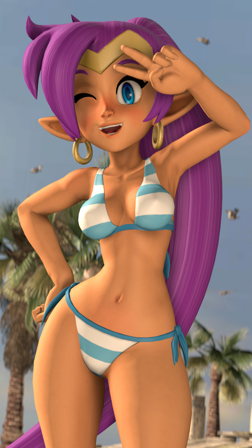 1girls 3d female female_only female_protagonist legoguy9875 looking_at_viewer shantae shantae_(character) solo tagme