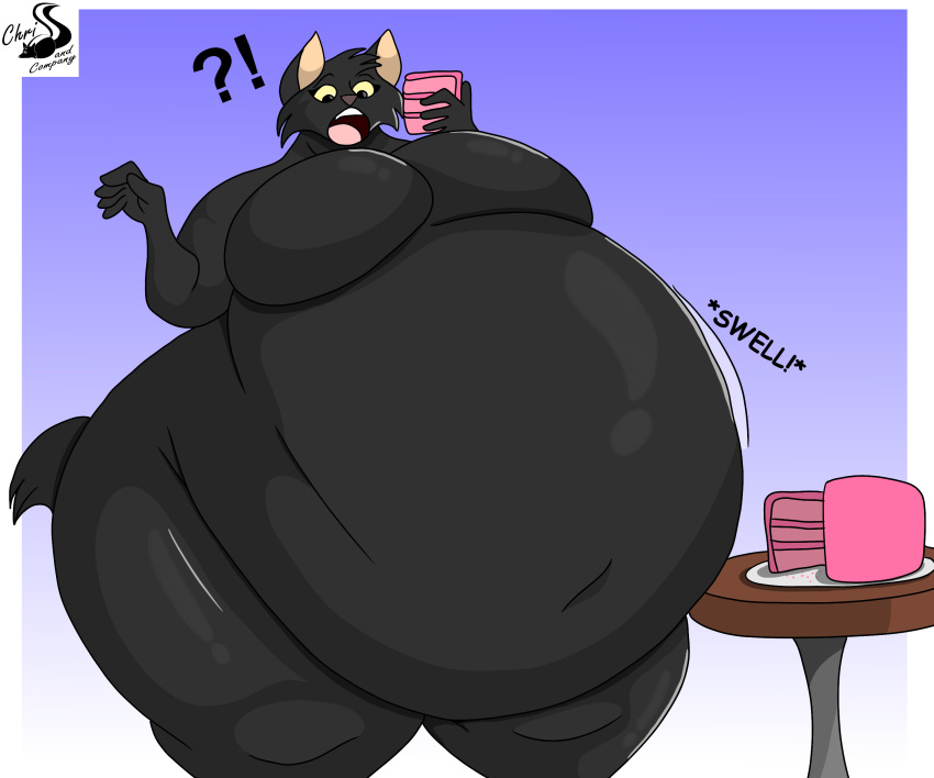 6:5 absurd_res anthro ass belly big_belly big_breasts big_butt breasts chrisandcompany domestic_cat felid feline felis female furry hi_res huge_breasts huge_butt hyper hyper_belly hyper_breasts hyper_butt mammal obese overweight sasha_(chrisandcompany) solo