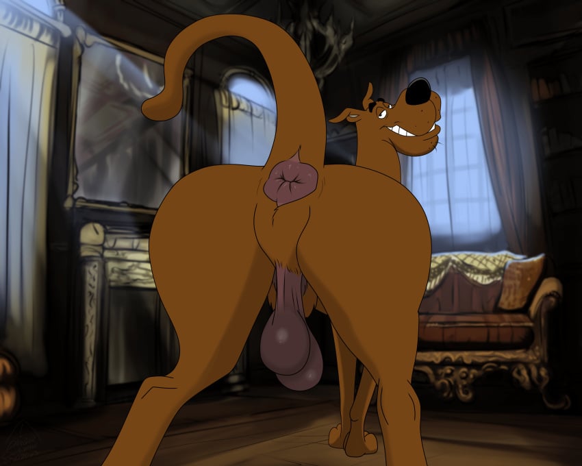 anatomically_correct animated anus balls canine dangerdoberman feral gif great_dane looking_back male male_only presenting presenting_anus presenting_balls presenting_hindquarters saggy_balls scooby-doo scooby-doo_(character) seductive sheath smiling solo_male swollen_anus