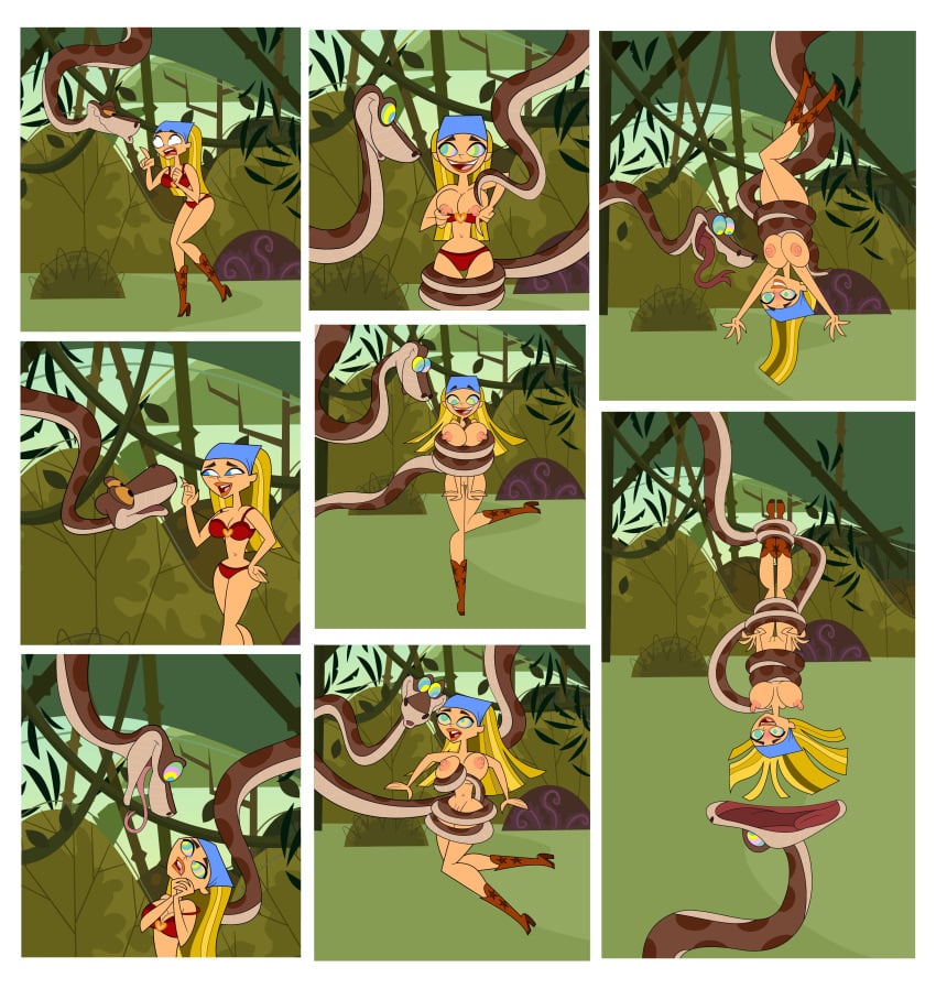 1girls ass belly_button bellybutton big_ass big_breasts bikini bimbo blonde_hair blue_eyes boots breasts cartoon_network comic commission crossover disney happy_trance high_heel_boots hypnosis hypnotic_eyes hypnotized imminent_vore jungle kaa kaa_eyes lindsay_(tdi) long_hair long_high_heel_boots mind_control nipples open_mouth pennsatucky python reptile rock_python snake snake_vore submissive submissive_female swimsuit the_jungle_book total_drama_island weak_minded weak_resistance zoophilia