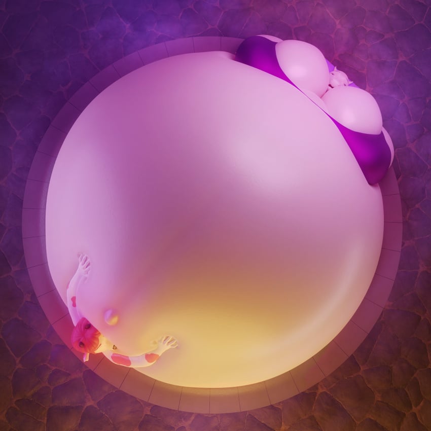 belly_bulge belly_button belly_expansion big_belly comic comic_page comic_panel expansion fertile fertilization hot_tub hyper_pregnancy inflated_belly inflation inflation_fetish oc original_character pool poolside pregnancy pregnant pregnant_belly pregnant_female pressure_purse purple_swimsuit stomach_inflation tagme toriel undertale undertale_(series) white_fur