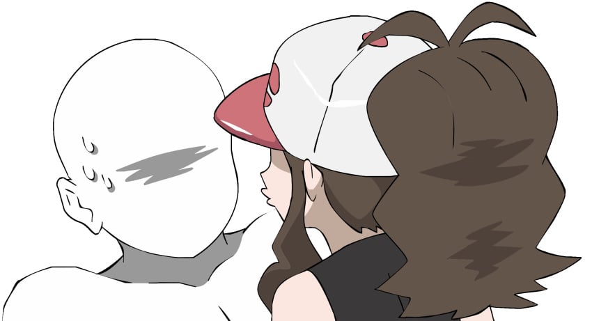 animated anon brown_hair brown_hair_female color colored edit edited hilda_(pokemon) no_eyes pokemon puffy_hair tagme third-party_edit transparent_background w.t.dinner