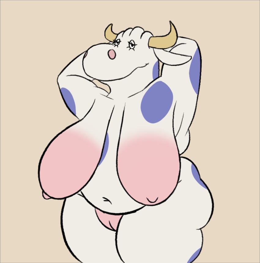 armpit_fetish arthur_(series) ass big_breasts bovid bovine breasts cattle female genitals hi_res horn humanoid mammal mary_moo_cow mature_female mottled navel pussy rogero_(artist) sagging_breasts simple_background slightly_chubby solo thick_thighs wide_hips